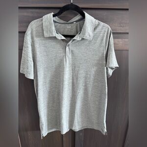 DSG Men's Large Gray Striped Polo Shirt